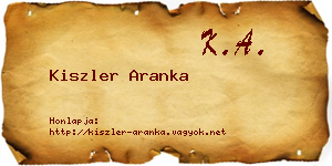 Kiszler Aranka névjegykártya