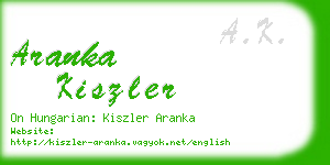 aranka kiszler business card